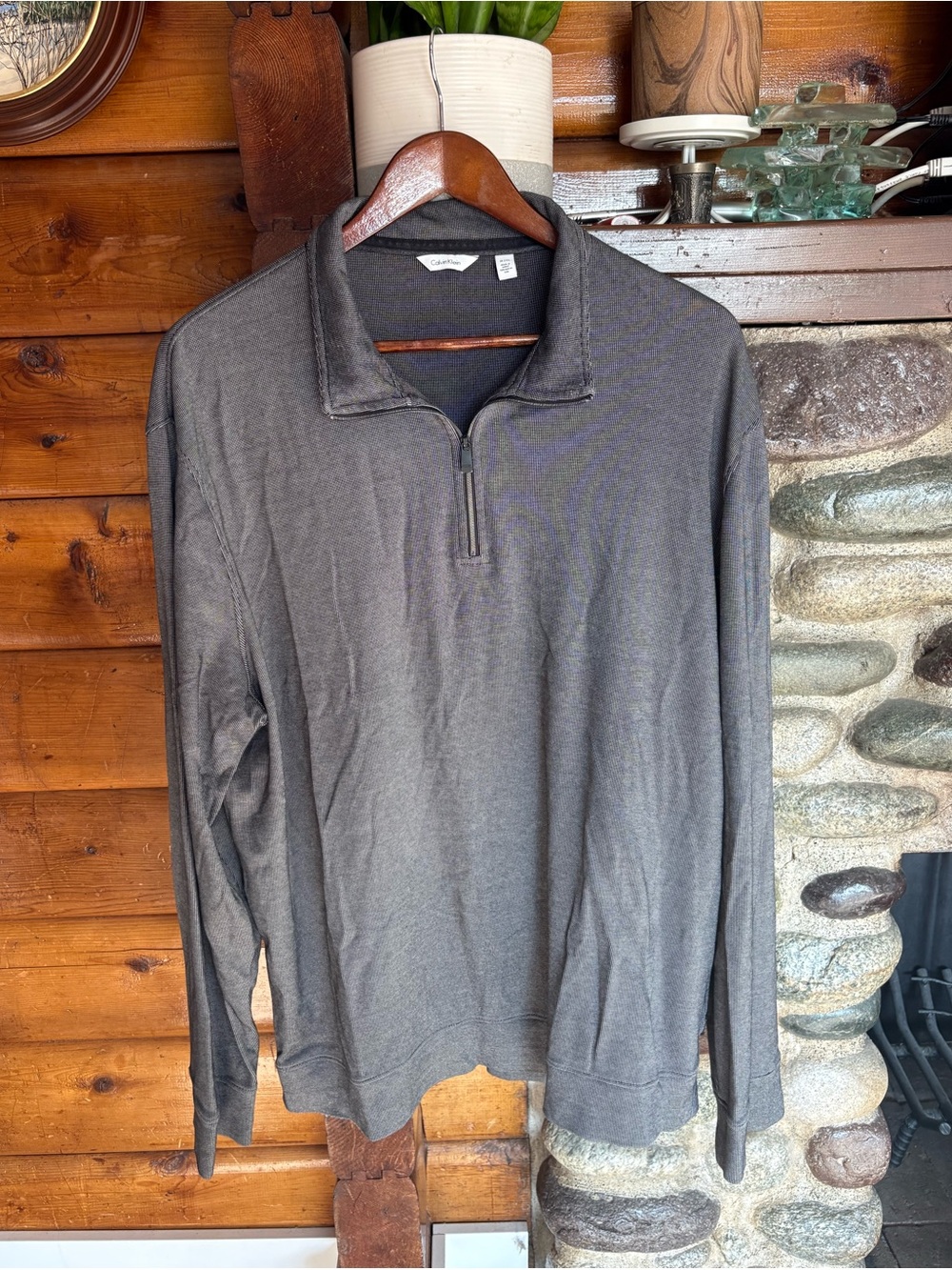 Calvin Klein Men’s XL Micro Pattern Quarter Zip Pullover